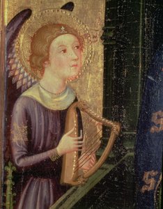 Ange jouant de la harpe (détail d
