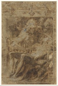 Lamentation par Marie et les femmes - Perino del Vaga (possibly)