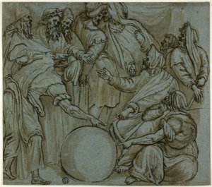 Les philosophes discutent du globe terrestre - Perino del Vaga