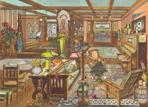 Intérieur de style mission californienne, 1946