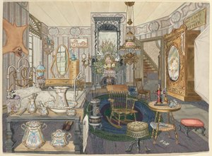 Chambre-salon avec lit