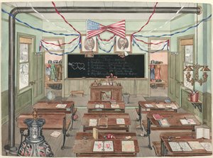 Salle de classe rurale, 1900, 1935-1942