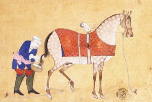 Un palefrenier avec un cheval, 1694 - Persian School