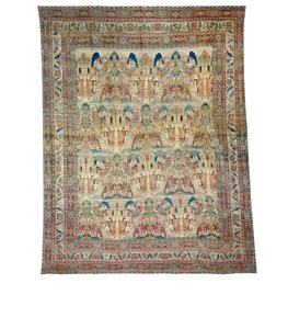 Un tapis pictural Lavar Kirman, Sud-Est de la Perse, fin du 19e siècle - Persian School