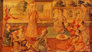 Un coffret en papier mâché laqué tardif Zand, c.1794-95 - Persian School