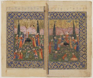 Un pique-nique dans un jardin - Persian School