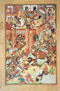 Gengis Khan capture une ville chinoise, miniature de l