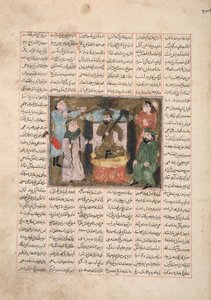 Gordiyeh conseille à son frère Bahram Chubineh de ne pas aspirer au trône persan, c.1330 - Persian School
