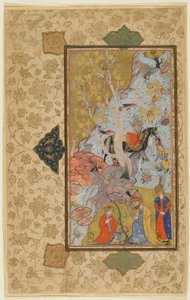 Iskandar rend visite à un ermite, Shiraz, Iran, c.1580-1600 - Persian School