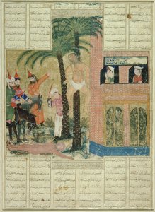 Page du manuscrit Demotte du Shahnama (Livre des Rois), par Abul-Qasim Manur Firdawsi (c.934-c.1020) de Tabriz, c.1335