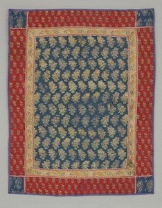 Panneau-perroquet sur une branche de rose répétée - Persian School