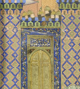 (détail) Isfandiyâr tue Arjâsp dans la Forteresse de Bronze, illustration du Shahnama (Livre des Rois) - Persian School