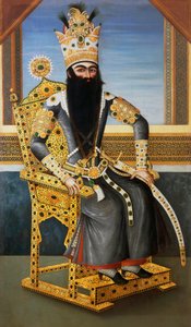 Portrait de Fath Ali Shah (1762-1834), vers 1805, roi de Perse de 1797 à 1834 - Persian School