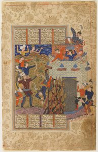 Rustam et ses hommes attaquent la forteresse de Gang Dizh d