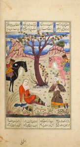Rustam pleurant la mort de Suhrab, illustration du 