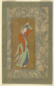 Femme ajustant son aigrette, vers 1590 - Persian School