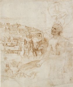 Vue de la ville de Pérouse, avec Saint Jérôme pénitent au premier plan, 1500-1504 - Perugino