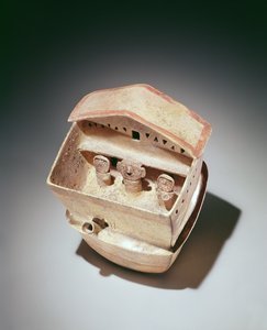Maison avec habitants, culture Recuay - Peruvian School