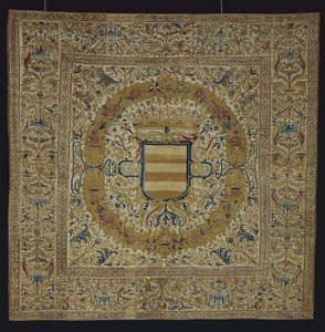 Grand pendentif avec couronne et écusson, vers 1700 - Peruvian School