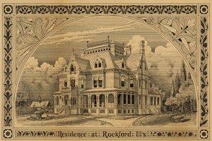 Maison N. C. Thompson, Rockford, Illinois, perspective, 1876