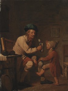 Un paysan donnant à boire à son fils - Peter Cramer
