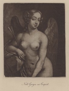 Nell Gwyn en Cupidon (mezzotinte)