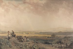 Moissonneurs dans un paysage du Sussex