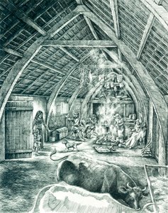 Maison paysanne médiévale, 13e-15e siècle, vers 1980-2010 - Peter Dunn