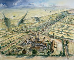 Village médiéval de Wharram Percy, fin du XIIe siècle - Peter Dunn