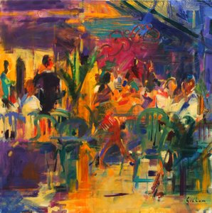 Café de la Place, St Paul de Vence - Peter Graham (Contemporary)