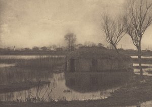 Un hangar à bateaux en roseau - Peter Henry Emerson