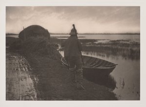 Habitant des marais allant couper de la litière de roseaux, de Vie et paysage dans les Norfolk Broads - Peter Henry Emerson