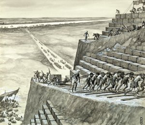 Construction de la grande pyramide de Gizeh