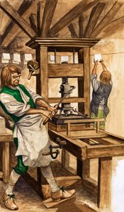 Presse de Caxton (gouache sur papier) - Peter Jackson