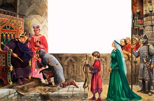 Chevalier prêtant allégeance au roi Guillaume Ier (gouache sur papier) - Peter Jackson
