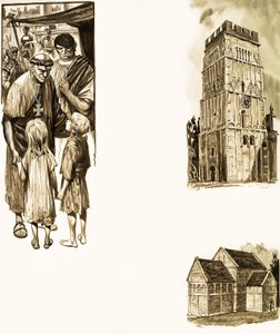 Moine et église