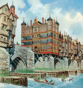 Vieux pont de Londres (gouache sur papier)