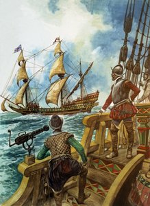 Sir Francis Drake (1540-96) (gouache sur papier)