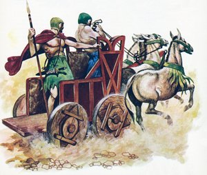 Char sumérien (lithographie en couleur) - Peter Jackson