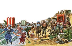 Scène de plage victorienne - Peter Jackson