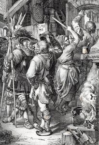 La fuite de Gustave I Vasa (futur roi de Suède) déguisé en paysan pour échapper au Danemark - Peter Johann Nepomuck Geiger