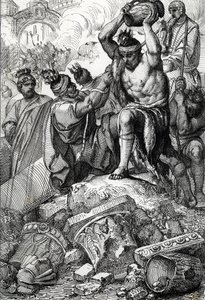 Le sac de Rome (Italie), en 410, pris de la ville et pillé par les Wisigoths dirigés par Alaric (370-410) - Peter Johann Nepomuck Geiger