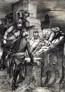 La mort du roi Charles (ou Carl) XII de Suède (1682-1718) lors du siège du premier fort norvégien Fredriksten - Peter Johann Nepomuck Geiger