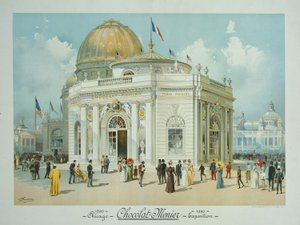 Pavillon Chocolate-Menier, Exposition universelle de Chicago, Illinois, vue en perspective, 1893 - Peter Joseph Weber