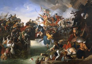 La charge de Zrínyi depuis la forteresse de Szigetvár - Peter Krafft