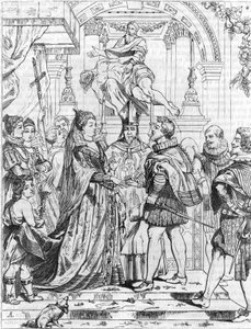 Mariage par procuration de Marie de Médicis (1576-1642) avec Henri IV à Florence, le 5 octobre 1600. Gravure par Pierre Paul Rubens (1577-1640). - Peter Paul (after) Rubens