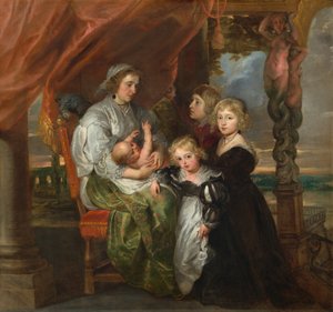 Deborah Kip, épouse de Sir Balthasar Gerbier, et ses enfants, 1629-1630, retravaillé probablement au milieu des années 1640 - Peter Paul Rubens