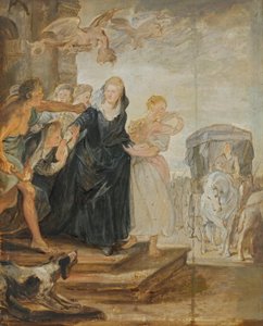 Le départ de Paris (esquisse du cycle des Médicis) - Peter Paul Rubens