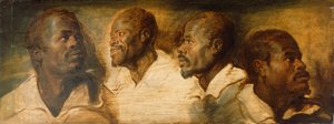 Quatre études de tête masculine, c.1617-1620