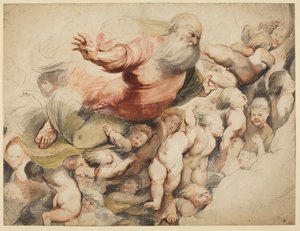 Dieu le Père soutenu par des anges, d